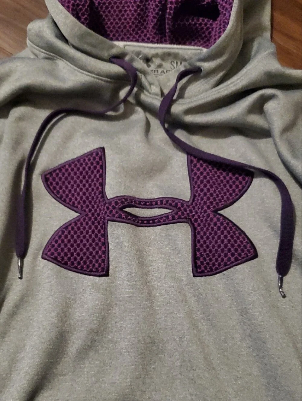Under Armour Storm Gray Hoodie with Purple Lining - Picture 3 of 8